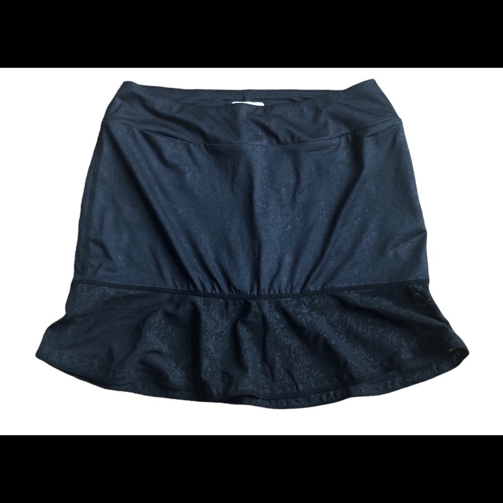 Chase 54 HOT Black Speckled Tennis Pickleball Skort Ruffle Sheer Hem Sz.M Summer
